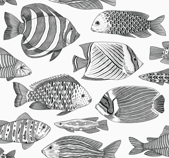 Wallquest EC80200 Newport Wailea - tapeta w ryby