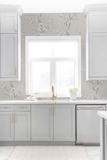 Wallquest EC81808 Newport Monterey - tapeta w kwiaty i drzewo