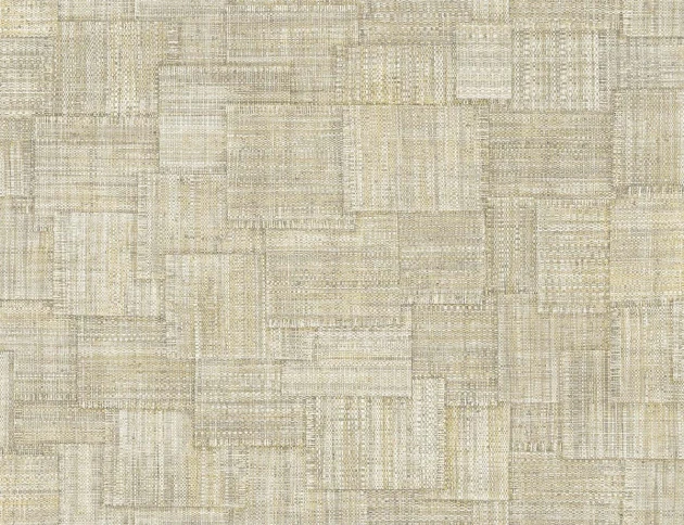 Wallquest RA41704 Raffia Woven Blocks 27 Cafe Latte - tapeta geometryczna imitująca splot tkaniny naturalnej
