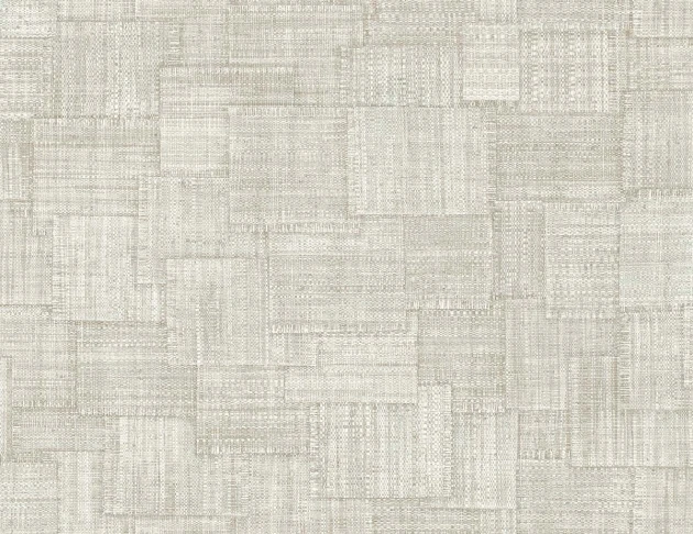 Wallquest RA41708 Raffia Woven Blocks 27 Smoke - tapeta geometryczna imitująca splot tkaniny naturalnej