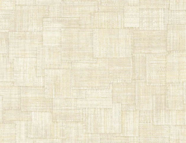 Wallquest RA41709 Raffia Woven Blocks 27 Macadamia - tapeta geometryczna imitująca splot tkaniny naturalnej