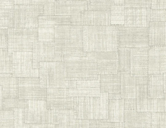 Wallquest RA41710 Raffia Woven Blocks 27 Oyster - tapeta geometryczna imitująca splot tkaniny naturalnej