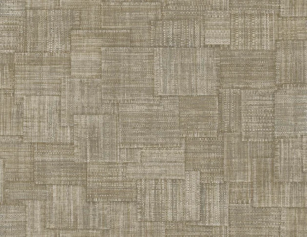 Wallquest RA41712 Raffia Woven Blocks 27 Coffee - tapeta geometryczna imitująca splot tkaniny naturalnej