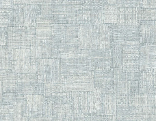 Wallquest RA41716 Raffia Woven Blocks 27 Sky - tapeta geometryczna imitująca splot tkaniny naturalnej