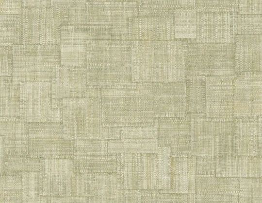 Wallquest RA41717 Raffia Woven Blocks 27 Straw - tapeta geometryczna imitująca splot tkaniny naturalnej