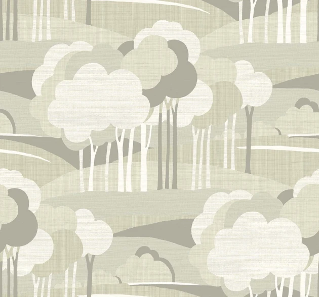 Wallquest TR70305 Trees On the Horizon Raffia - tapeta w drzewa