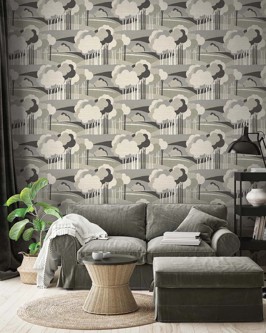 Wallquest TR70308 Trees On the Horizon Tan - tapeta w drzewa