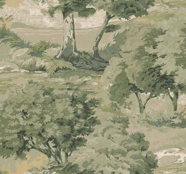 Wallquest TR70704 Trees Scenic Trees Courtyard Green - tapeta w pejzaż z drzewami