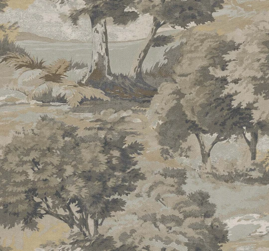 Wallquest TR70707 Trees Scenic Trees Cappuccino - tapeta w pejzaż z drzewami