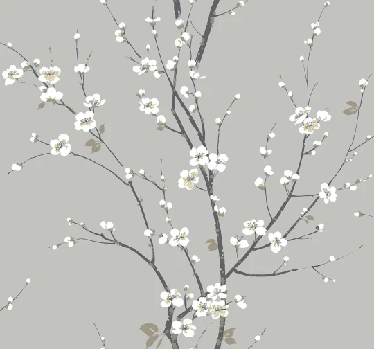 Wallquest TR70908 Trees Cherry Branches Ash - tapeta w drzewo wiśni