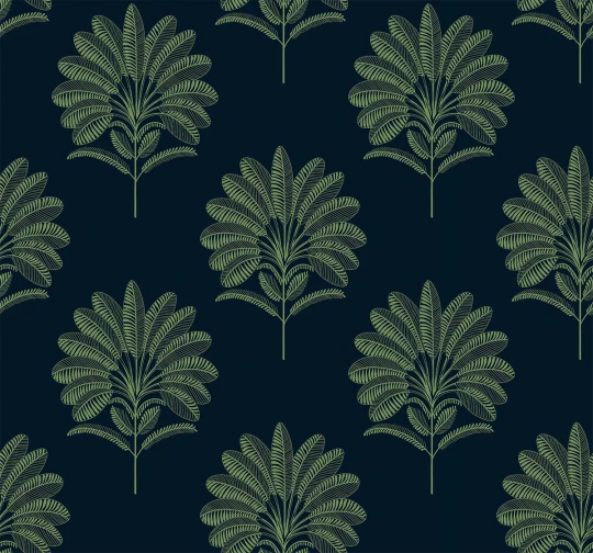 Wallquest TR71004 Trees Mirage Palm Forest Night - tapeta w liście palmy