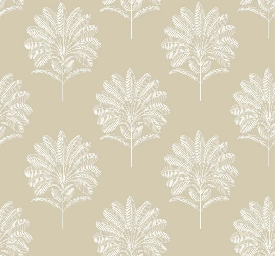 Wallquest TR71005 Trees Mirage Palm Almond - tapeta w liście palmy