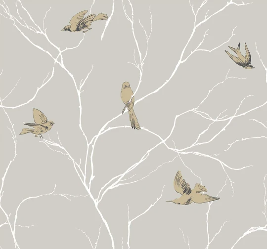 Wallquest TR71105 Trees Dreamy Birds Sand - tapeta w ptaki i gałęzie