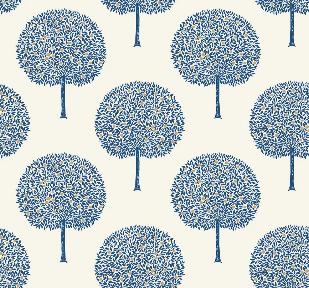 Wallquest TR71312 Trees Fruit Trees Inkwash - tapeta w drzewa cytrusowe