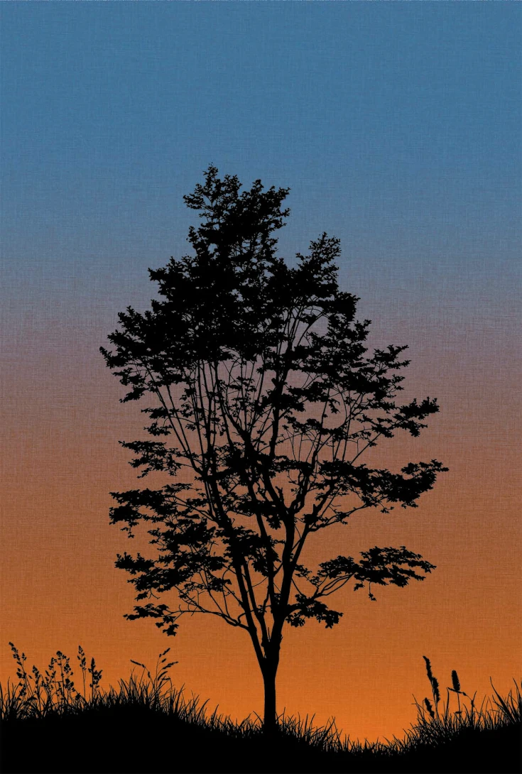 Wallquest TR71905M Trees Twilight Mural Sunset - mural w drzewo i zachód słońca