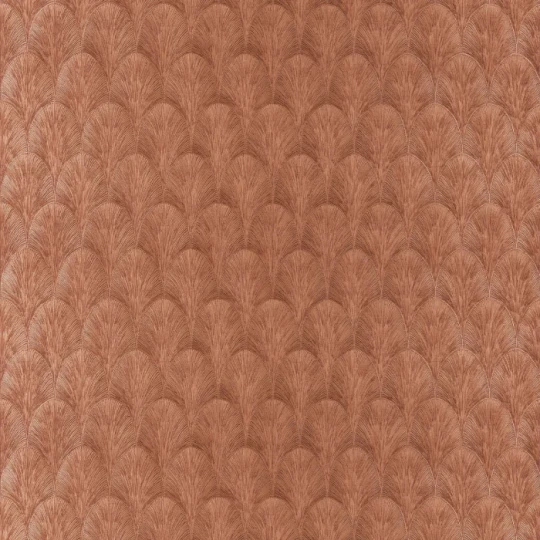 Casamance 75782140 Ecrin Tourmaline Cuivre - tapeta w liście palmowe art deco