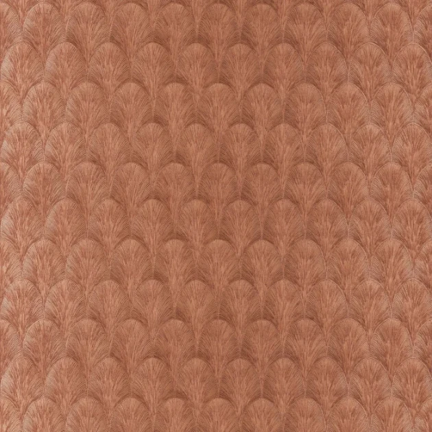 Casamance 75782140 Ecrin Tourmaline Cuivre - tapeta w liście palmowe art deco