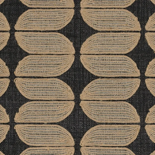 Casamance 72970406 Taormina Isola Carbone - tapeta geometryczna z haftu z juty i wiskozy
