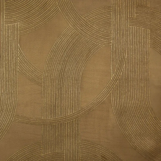 Casamance 72720266 Odeon Ambre doré - tapeta tekstylna jak zamsz w łuki art deco