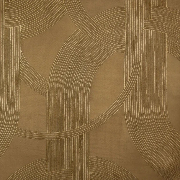 Casamance 72720266 Odeon Ambre doré - tapeta tekstylna jak zamsz w łuki art deco