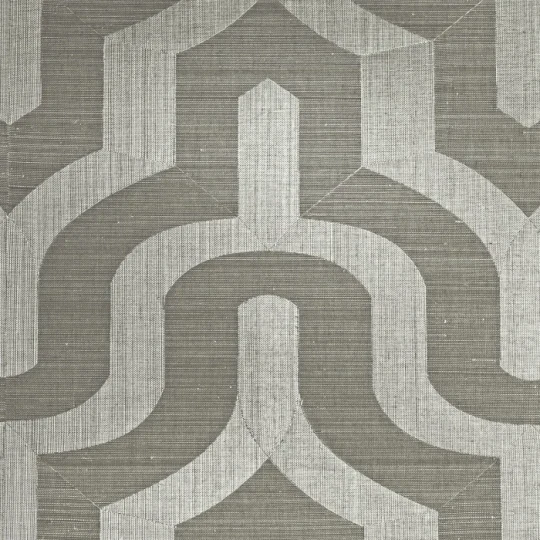 Casamance 71940267 Odeona Mogador Argent - tapeta geometryczna z abaki