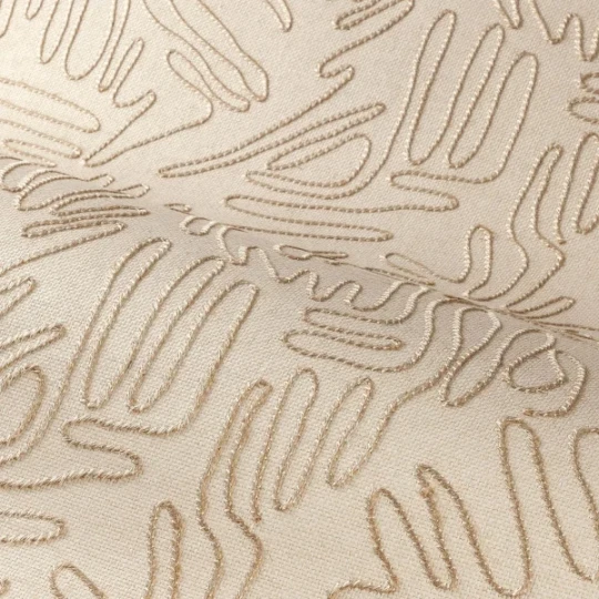 Casamance 71840210 Tramis Silvara Beige naturel - tapeta w abstrakcyjny haft z juty