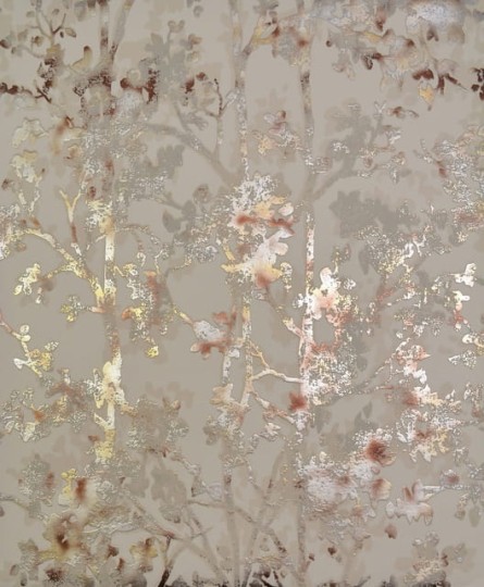York NW3584 Antonina Vella Modern Metals Shimmering Foliage Khaki/Multi - tapeta w roślinny motyw