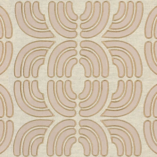 Casamance 71860329 Mimbeau Arès Beige craie - tapeta tekstylna w geometryczny haft