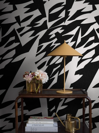 Boras Tapeter 9807W Studio Karl Axel Pehrson Delfinisk Rörelse Black & White - mural geometryczny