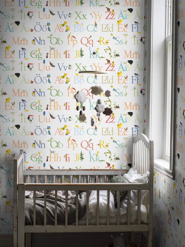 Boras Tapeter 9810W Studio Stig Lindberg ABC Multi - mural dziecięcy w alfabet