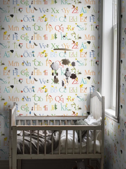 Boras Tapeter 9810W Studio Stig Lindberg ABC Multi - mural dziecięcy w alfabet