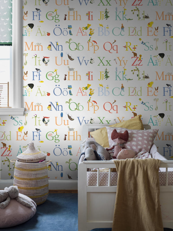 Boras Tapeter 9810W Studio Stig Lindberg ABC Multi - mural dziecięcy w alfabet