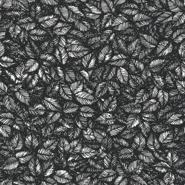 Boras Tapeter 9816W Studio Viola Gråsten Amorina Black & White - mural w liście