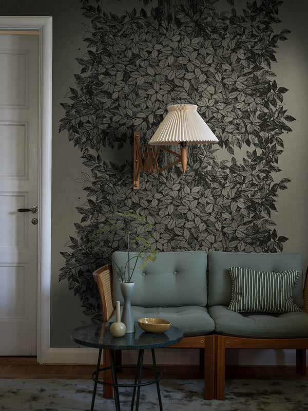 Boras Tapeter 9820W Studio Viola Gråsten Hassel Green - mural w liście