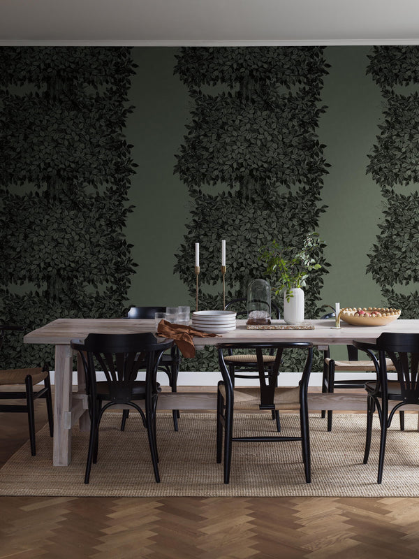 Boras Tapeter 9820W Studio Viola Gråsten Hassel Green - mural w liście