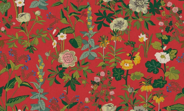 Boras Tapeter 9823W Studio Gocken Jobs Sommar Red - mural w kwiaty polne