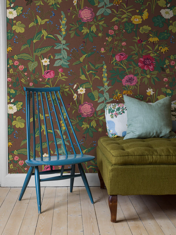 Boras Tapeter 9822W Studio Gocken Jobs Sommar Brown - mural w kwiaty polne