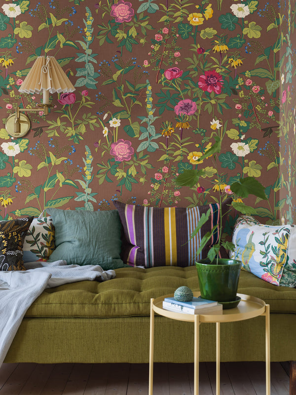 Boras Tapeter 9822W Studio Gocken Jobs Sommar Brown - mural w kwiaty polne