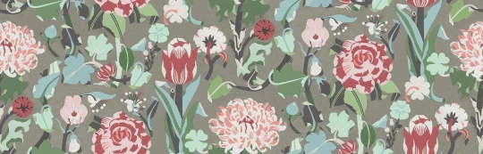 Boras Tapeter 9839W Studio Petra Börner Myrtle Red - mural w kwiaty