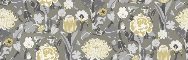 Boras Tapeter 9840W Studio Petra Börner Myrtle Yellow - mural w kwiaty