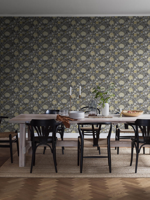 Boras Tapeter 9840W Studio Petra Börner Myrtle Yellow - mural w kwiaty