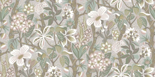 Boras Tapeter 9842W Studio Hanna Werning Friviva Beige - mural w kwiaty