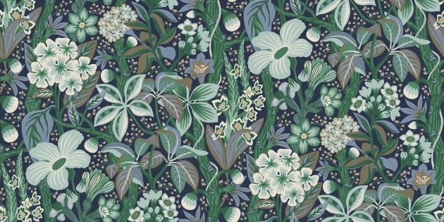 Boras Tapeter 9843W Studio Hanna Werning Friviva Green - mural w kwiaty