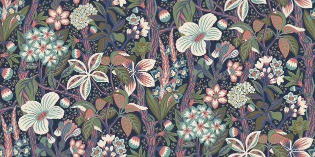 Boras Tapeter 9844W Studio Hanna Werning Friviva Multi - mural w kwiaty