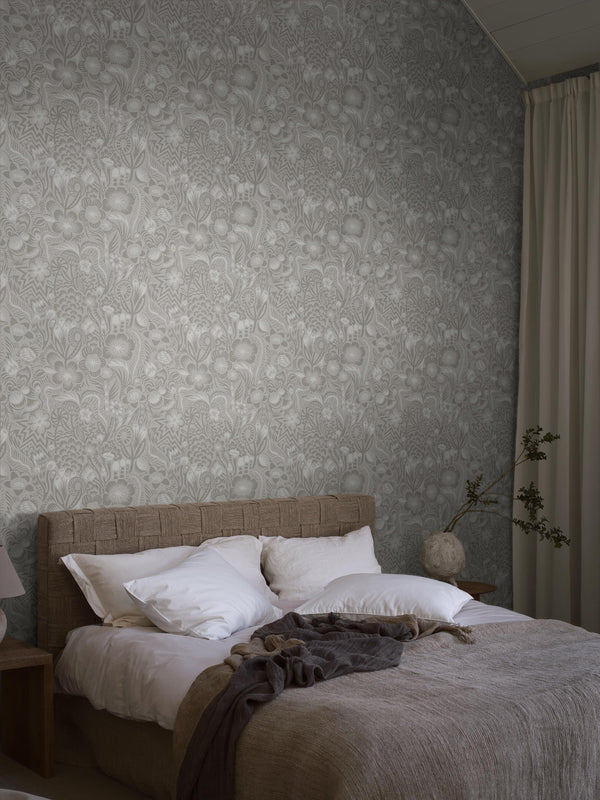 Boras Tapeter 9847W Studio Hanna Werning Pangsurr Grey - mural roślinny