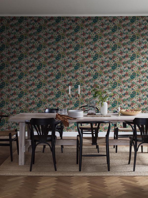 Boras Tapeter 9848W Studio Hanna Werning Kvackstepp Multi - mural w kwiaty retro