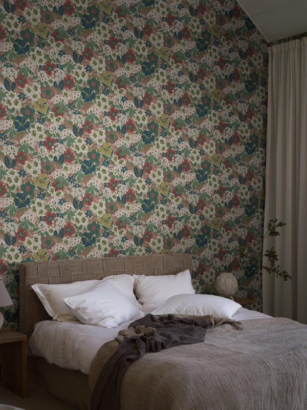 Boras Tapeter 9848W Studio Hanna Werning Kvackstepp Multi - mural w kwiaty retro