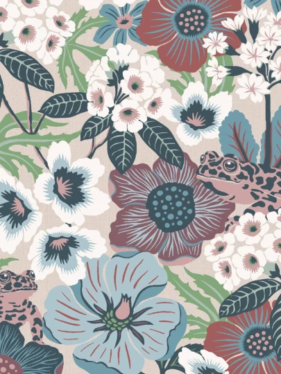 Boras Tapeter 9849W Studio Hanna Werning Kvackstepp Multi - mural w kwiaty retro