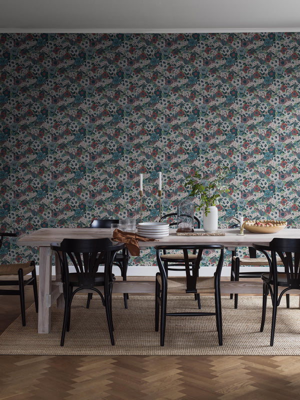 Boras Tapeter 9849W Studio Hanna Werning Kvackstepp Multi - mural w kwiaty retro