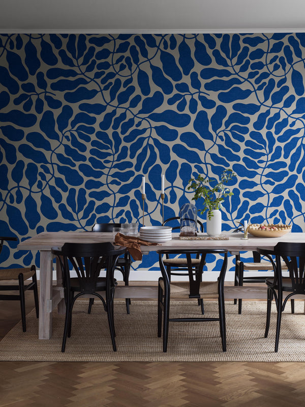 Boras Tapeter 9858W Studio Linnéa Andersson My Secret Garden Grand Blue - mural roślinny
